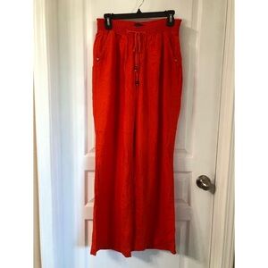 BEAU DAWSON SPICY RED WIDE LEG PANTS SZ L